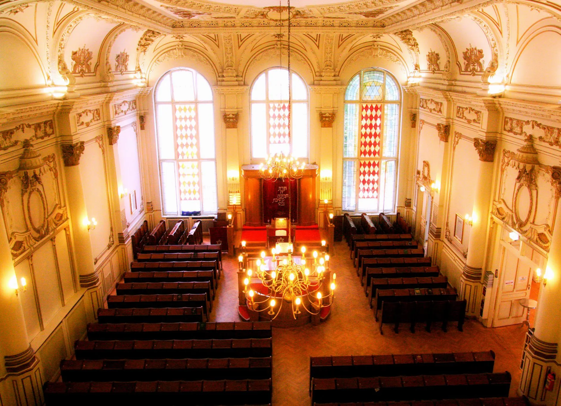Innenansicht des Saals der Joachimsthaler Synagoge